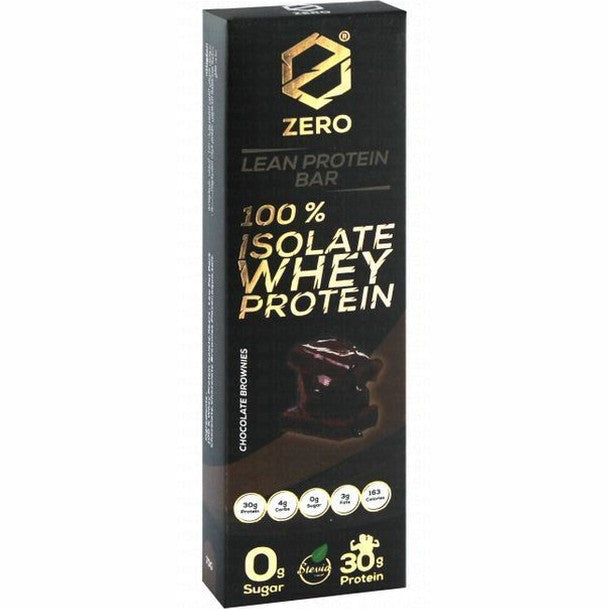 Zero 100% Isolate 30g Lean Whey Protein Bar Chocolate Brownie Flavor - GMO free, sugar free, artificial sweetener free