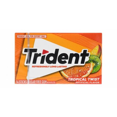 Trident Gum Tropical Twist Flavor with Xylitol (14 pieces) - sugar free