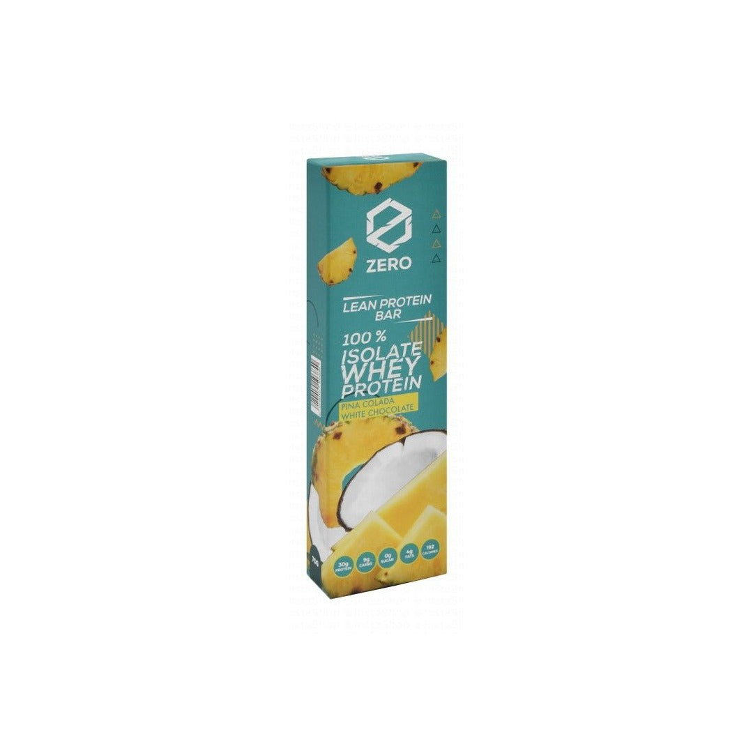 Zero 100% Isolate 22g Lean Whey Protein Bar Pina Colada & White Chocolate Flavor - GMO free, sugar free, artificial sweetener free