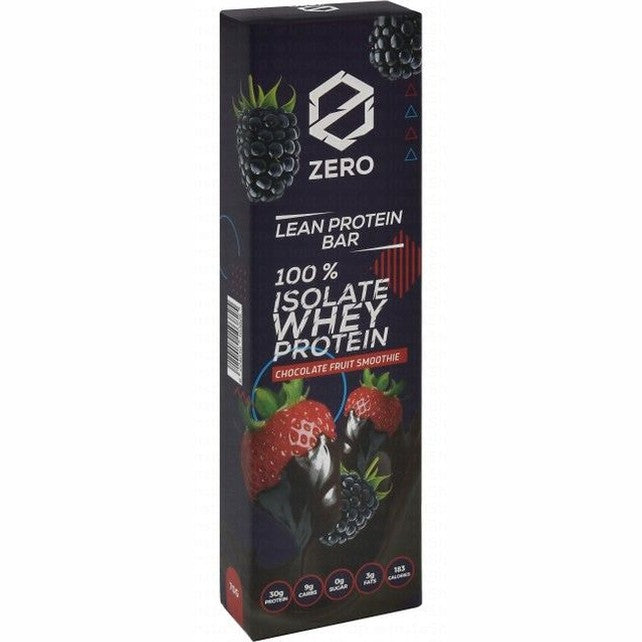 Zero 100% Isolate 30g Lean Whey Protein Bar Chocolate Fruit Smoothie Flavor - GMO free, sugar free, artificial sweetener free