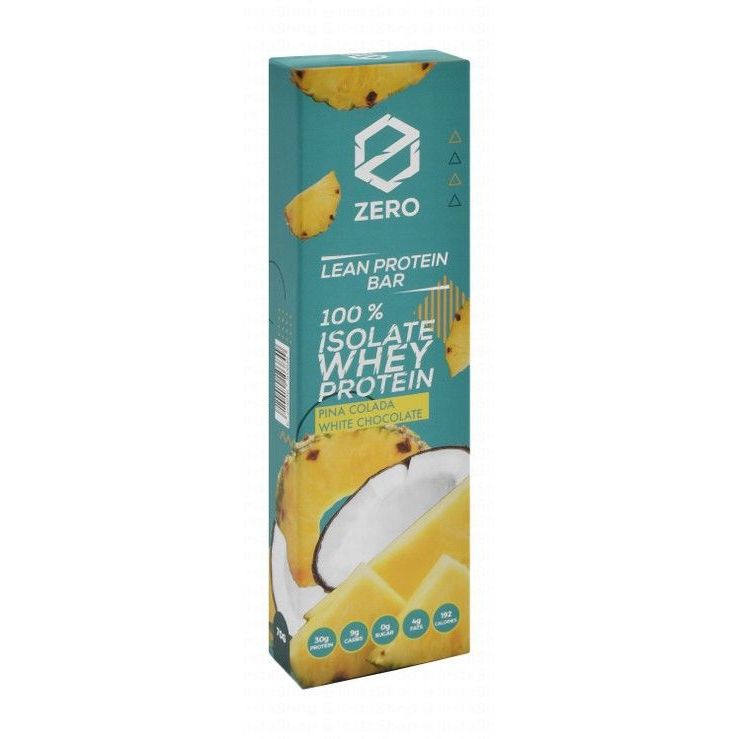 Zero 100% Isolate 30g Lean Whey Protein Bar Pina Colada & White Chocolate Flavor - GMO free, sugar free, artificial sweetener free
