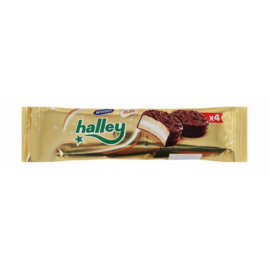 Mcvitie's Halley Cocoa Coated Sandwich Biscuits Filled with Marshmallow (4 Pieces)