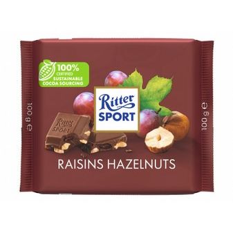 لوح شوكولاتة ريتر سبورت مع العنب المجفف والفستق