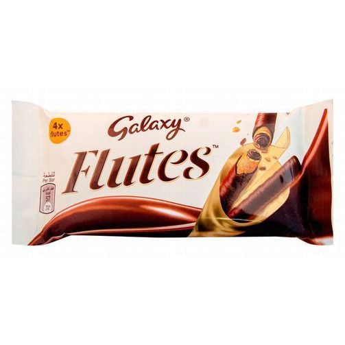 Galaxy Flutes Milk Chocolate Coated Wafer Rolls (4 Pieces)
