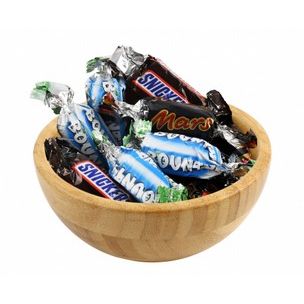 قطع شوكولاتة مينى باونتى، مارس وسنيكرز الصغيرة