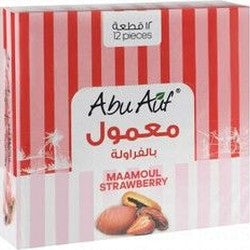 Abu Auf Strawberry & White Chocolate Coated Maamoul Stuffed with Medjool Dates - preservatives free