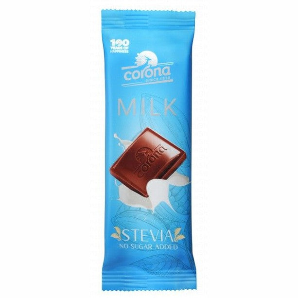 Corona Milk Chocolate Bar with Stevia - no added sugar, trans fat free, palm oil free