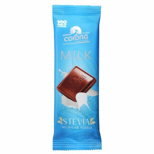 Corona Milk Chocolate Bar with Stevia - no added sugar, trans fat free, palm oil free