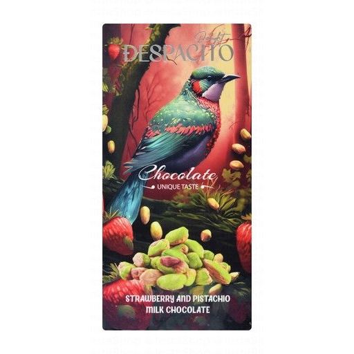 Despacito Milk Chocolate Slab with Strawberries & Pistachios