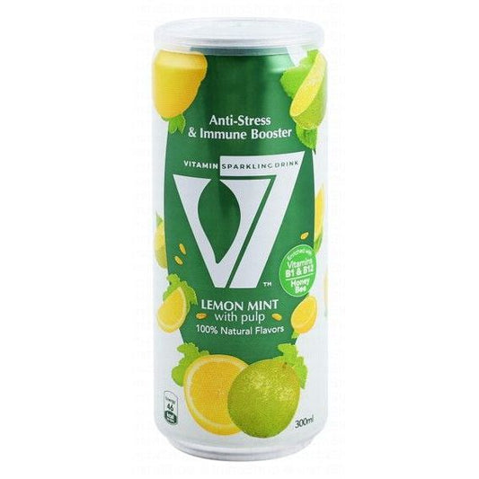V7 Anti-Stress & Immune Booster Vitamin Sparkling Drink Lemon Mint Flavor with Pulp
