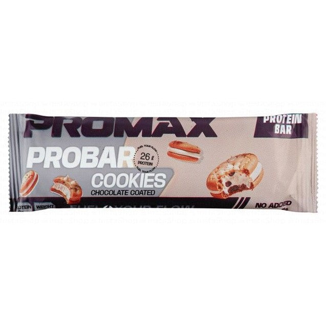 Promax Probar Chocolate Coated 26g Protein Bar with Cookies - no added sugar