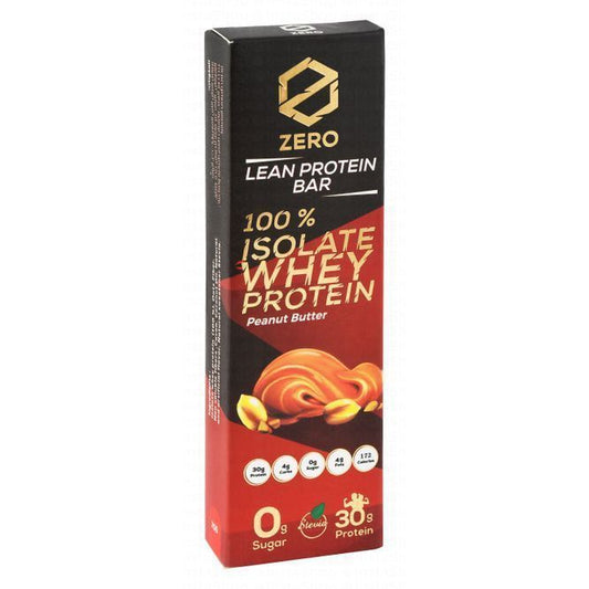 Zero 100% Isolate 30g Lean Whey Protein Bar Peanut Butter Flavor - GMO free, artificial sweetener free, cholesterol free