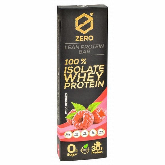 Zero 100% Isolate 30g Lean Whey Protein Bar Wild Berries Flavor - no added sugar, artificial sweetener free, cholesterol free