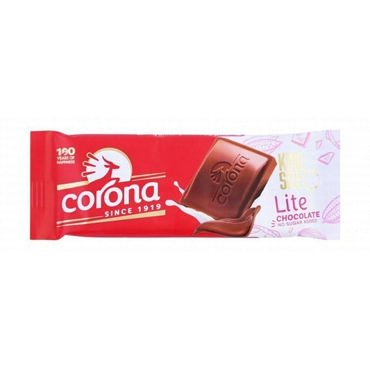 Corona King Size Lite Milk Chocolate Slab - no added sugar