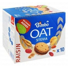 Bimbo Wholegrain Oat Biscuits with Cocoa Cream, Raisins & Stevia - vegan, no added sugar, preservatives free