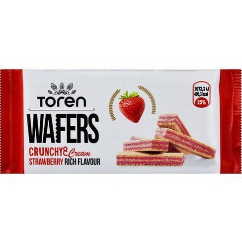 Toren Crunchy Wafer Fingers Filled with Strawberry Cream